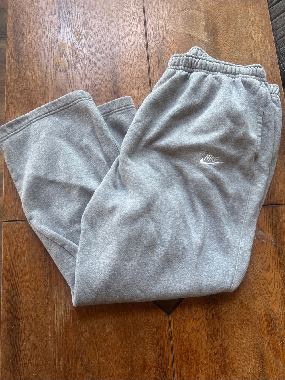 Nike Gray Fleece Joggers with White Swoosh